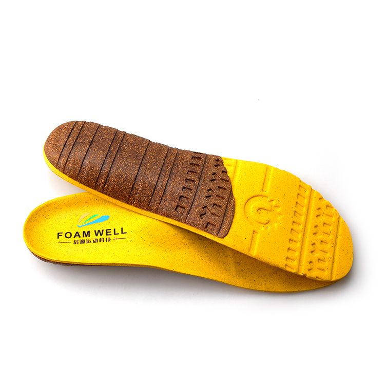 Foamwell Biobased PU Foam Insole with Natural Cork Heel Support
